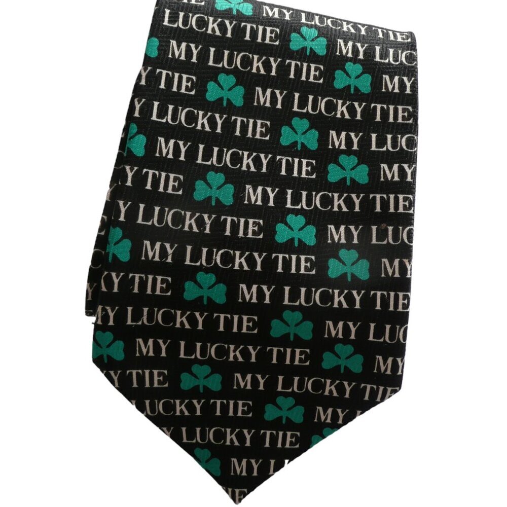 Deborah Men's St Patrick’s Day Necktie Lucky Shamrock Novelty Tie